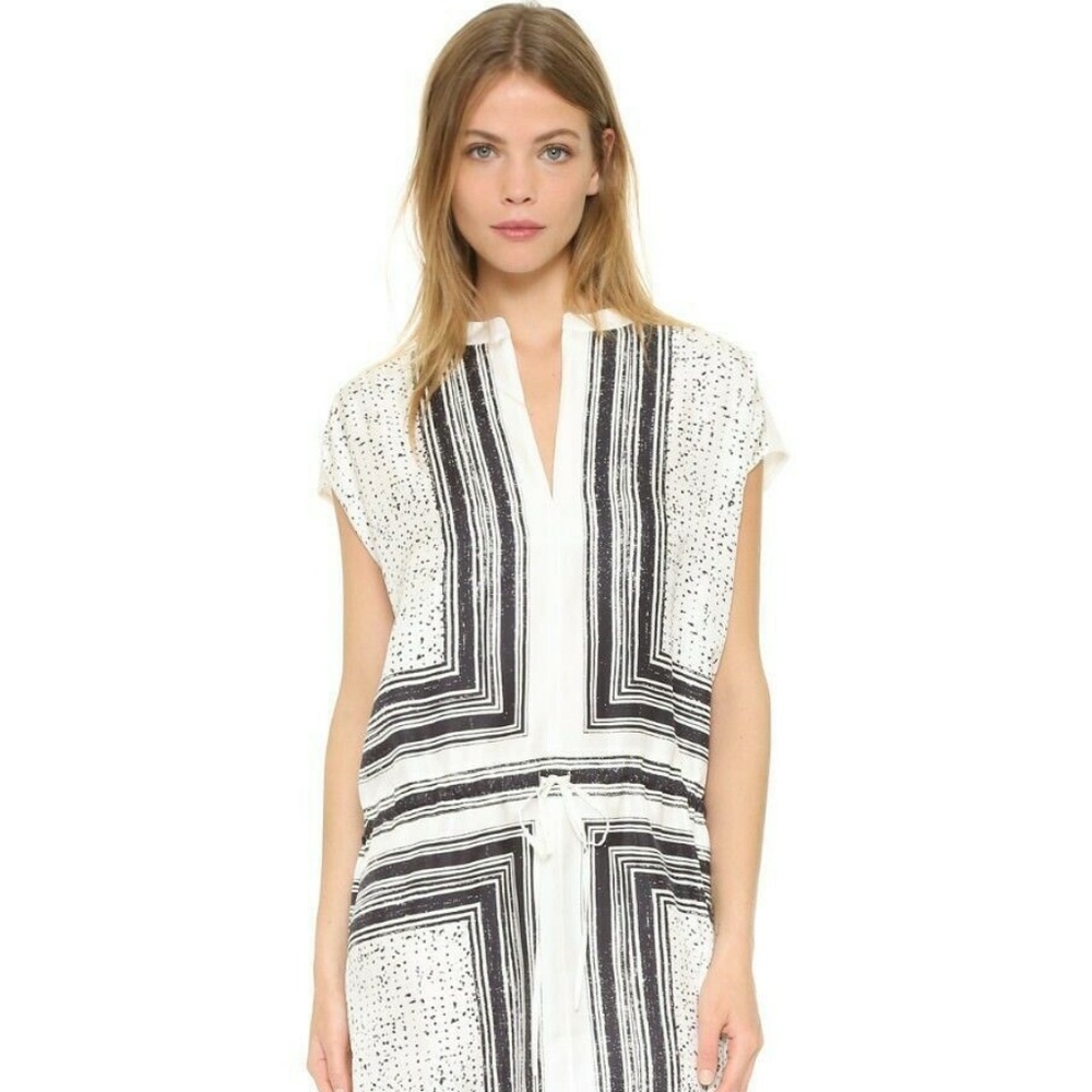 Vince Scarf Print Popover Women's Silk Dress Sz XS